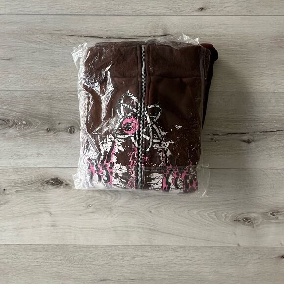 Demon‎ Mentalityz Full Zip Villain Hoodie Brown M NWT IN PACKAGING - Picture 4 of 4